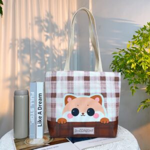 double sided jacquard embroidered canvas handbag shoulder bag leisure art students commuter bag
