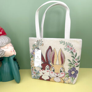 double sided jacquard embroidered canvas handbag shoulder bag leisure art students commuter bag