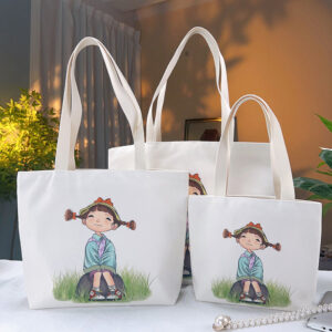 double sided jacquard embroidered canvas handbag shoulder bag leisure art students commuter bag